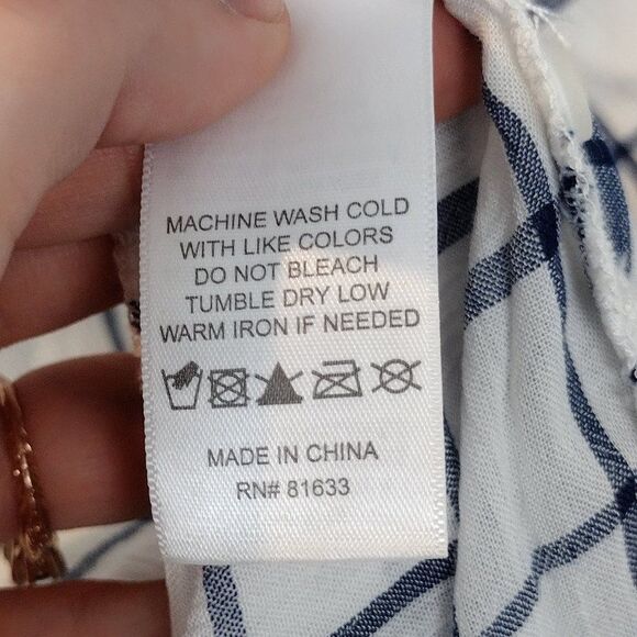 Kenneth Cole Reaction Plaid Button Down White/Blue/Navy Shirt Size Small - Picture 16 of 16